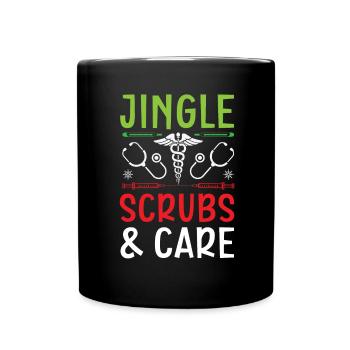 Jingle Scrubs & Care Nurse Noël - Mug uni - noir - Devant