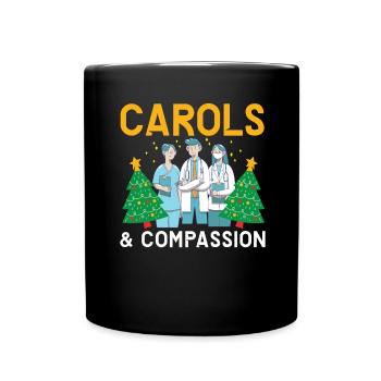 Carols & Compassion Nurse Christmas - Full Colour Mug - black - Front
