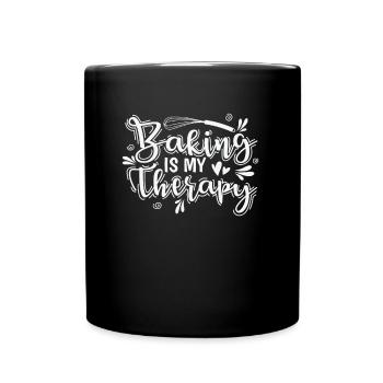 Baking is my Therapy Confectioner's Cake - Full Colour Mug - black - Front