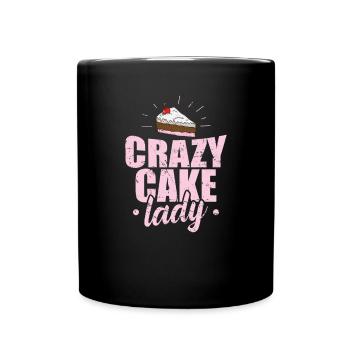 Crazy Cake Lady Pastry Cake - Full Colour Mug - black - Front