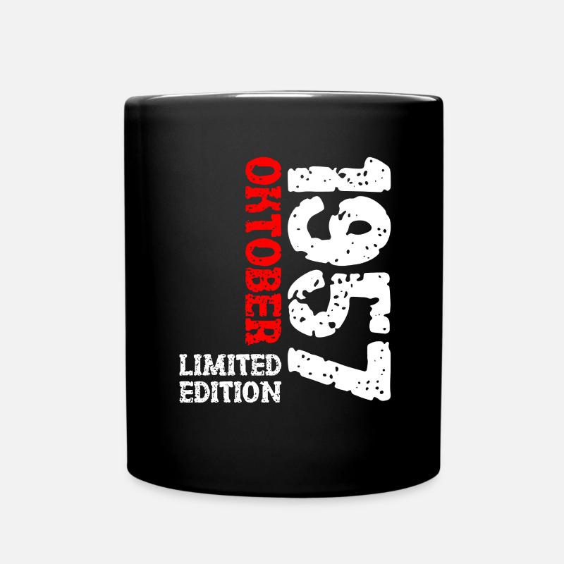 1957 Oktober Limited Edition 66. Geburtstag Deko - Tasse einfarbig - Schwarz