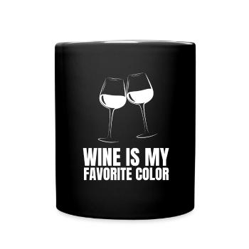 Dégustation de vin - Le vin est ma couleur préférée - Mug uni - noir - Devant