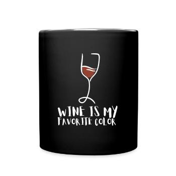 Dégustation de vin - Le vin est ma couleur préférée - Mug uni - noir - Devant
