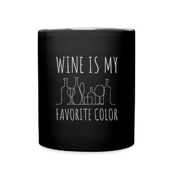 Dégustation de vin - Le vin est ma couleur préférée - Mug uni - noir - Devant