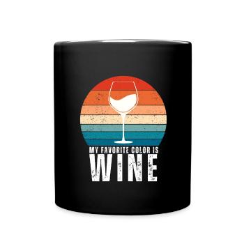 Dégustation de vin - Le vin est ma couleur préférée - Mug uni - noir - Devant