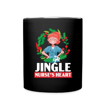 Jingle Nurse's Heart Nursing Medical - Full Colour Mug - black - Front