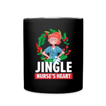 Jingle Nurse's Heart Nursing Medical - Full Colour Mug - black - Front