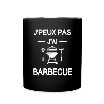 je peux pas j'ai barbecue grilladin humour - Mug uni - noir - Devant