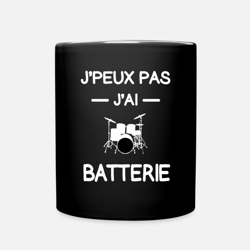 je peux pas j'ai batterie batteur humour - Mug uni - noir