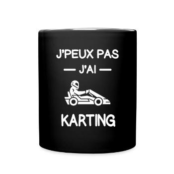je peux pas j'ai karting pilote humour - Mug uni - noir - Devant