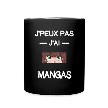 je peux pas j'ai mangas mangaka humour - Mug uni - noir - Devant