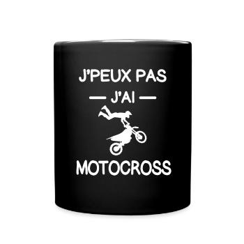 je peux pas j'ai motocross motard humour - Mug uni - noir - Devant