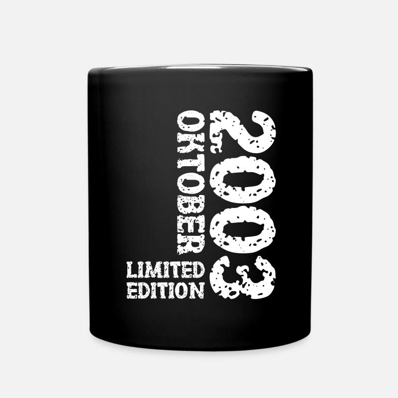 2003 Oktober Limited Edition 20. Geburtstag Deko - Tasse einfarbig - Schwarz