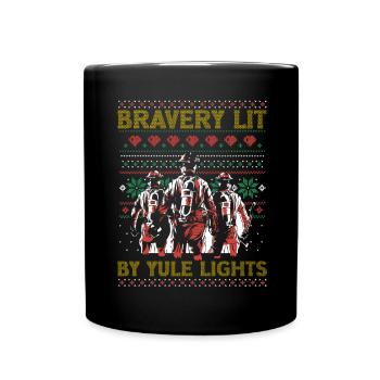 Valor lit by Christmas lights fire - Full Colour Mug - black - Front