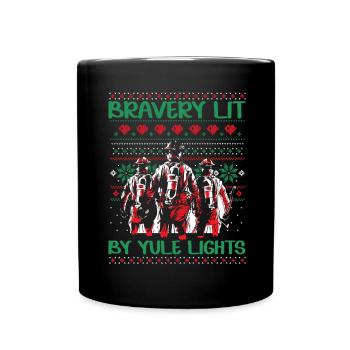 Valor lit by Christmas lights fire - Full Colour Mug - black - Front