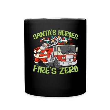 Santa's Heroes Fire's Zero Firefighting Weihnac - Full Colour Mug - black - Front