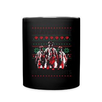 Bravery in the glow of the Christmas lights - fire - Full Colour Mug - black - Front