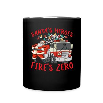 Santa's Heroes Fire Brigade Zero Firefighting Weih - Full Colour Mug - black - Front