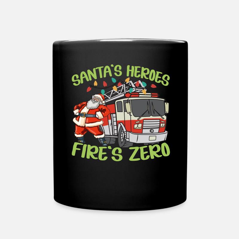 Santa's Heroes Feuerwehr Null Brandbekämpfung Weih - Tasse einfarbig - Schwarz