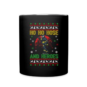 Ho Ho Hose and Heroes Fire Brigade Christmas - Full Colour Mug - black - Front