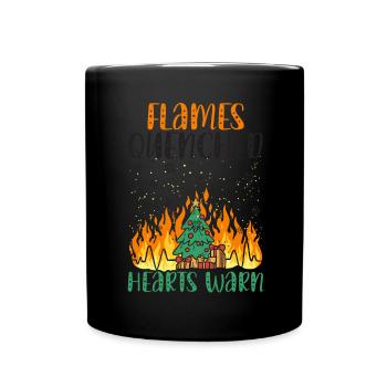 Flames Extinguished Hearts Warm Fire Fighting Wei - Full Colour Mug - black - Front