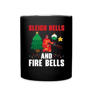 Sleigh bells and fire bells Firefighting - Full Colour Mug - black - Front