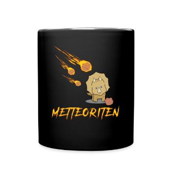 Mettbällchen Dinosaurier Hackfleisch - Tasse einfarbig - Schwarz - Vorne
