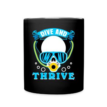 Lunettes de plongée de plongéePlongée - Mug uni - noir - Devant