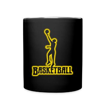 Basketballspieler Basketballer - Tasse einfarbig - Schwarz - Vorne