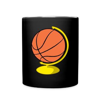 Basketballspieler Weltkugel - Tasse einfarbig - Schwarz - Vorne