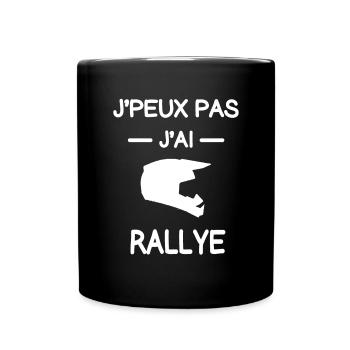 je peux pas j'ai rallye rallyeur humour - Mug uni - noir - Devant