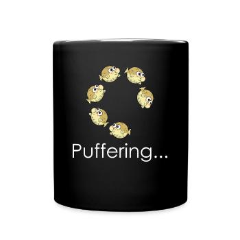 Poisson-globe tampon - Mug uni - noir - Devant
