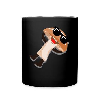 Pilz mit Sonnenbrille Pilzsammler Pilze - Tasse einfarbig - Schwarz - Vorne