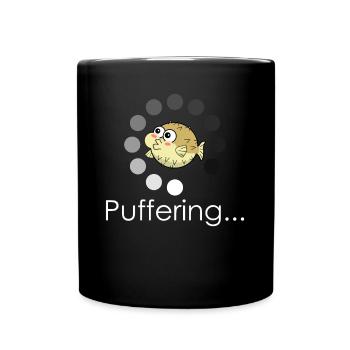 Tampon de poisson-globe - Mug uni - noir - Devant