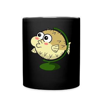 Drôle de poisson-globe - Mug uni - noir - Devant