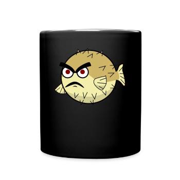Poisson-globe maléfique - Mug uni - noir - Devant