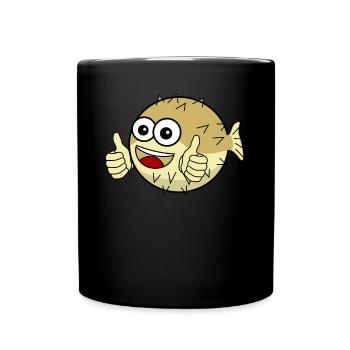 Poisson-globe - Mug uni - noir - Devant