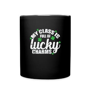 My Class is Full of Lucky Charms St. Patrick's Day - Full Colour Mug - black - Front