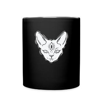Cat in gothic style horror - Full Colour Mug - black - Front