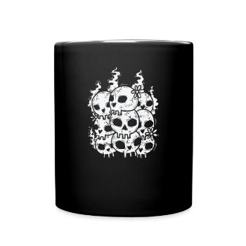 Knochenschädel Gothic Styl - Tasse einfarbig - Schwarz - Vorne