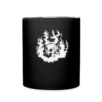Burning Bone Skull Gothic Styl - Full Colour Mug - black - Front