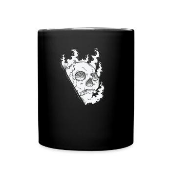 Burning Bone Skull Creepy Gothic Style - Full Colour Mug - black - Front