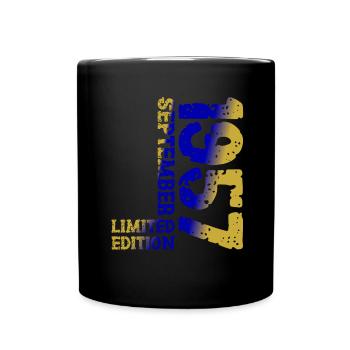 1957 September Limited Edition 66. Geburtstag Deko - Tasse einfarbig - Schwarz - Vorne