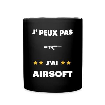je peux pas j'ai airsoft cadeau joueur - Mug uni - noir - Devant