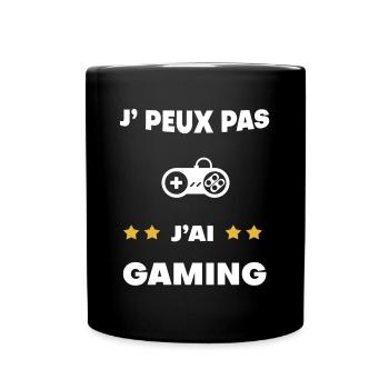 je peux pas j'ai gaming cadeau gameur - Mug uni - noir - Devant