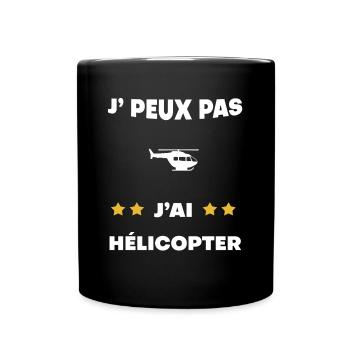je peux pas j'ai hélicopter cadeau pilote - Mug uni - noir - Devant