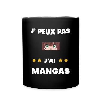 je peux pas j'ai mangas cadeau mangaka - Mug uni - noir - Devant