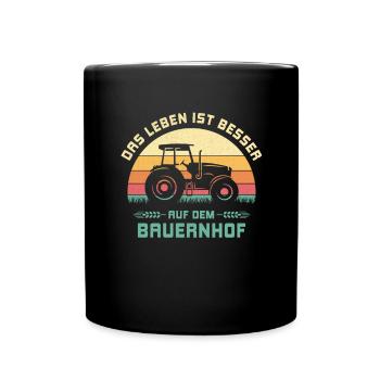 La vie est meilleure sur la conception du tracteur agricole - Mug uni - noir - Devant