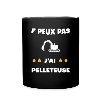 je peux pas j'ai pelleteuse cadeau pelleteur - Mug uni - noir - Devant