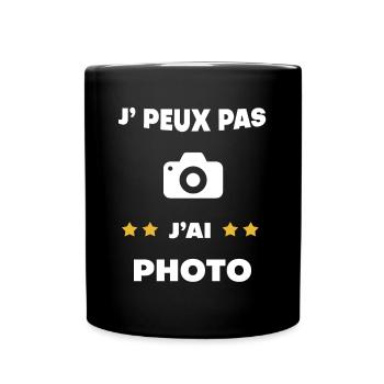 je peux pas j'ai photo cadeau photographe - Mug uni - noir - Devant
